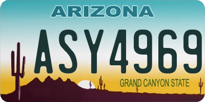 AZ license plate ASY4969