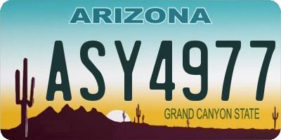 AZ license plate ASY4977