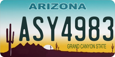 AZ license plate ASY4983