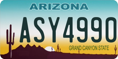 AZ license plate ASY4990