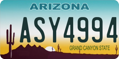 AZ license plate ASY4994
