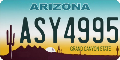 AZ license plate ASY4995