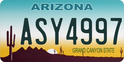 AZ license plate ASY4997