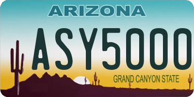 AZ license plate ASY5000