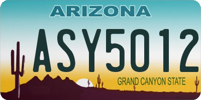 AZ license plate ASY5012