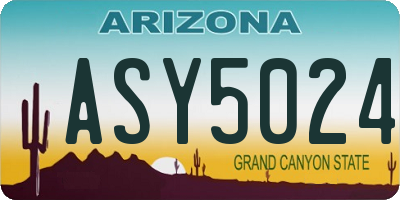 AZ license plate ASY5024