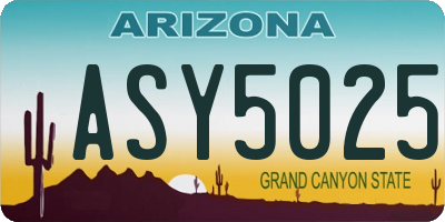 AZ license plate ASY5025