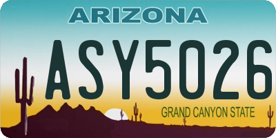 AZ license plate ASY5026