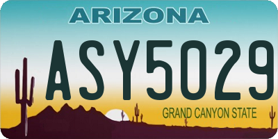 AZ license plate ASY5029