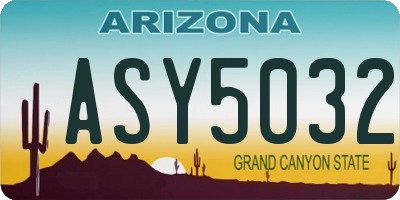 AZ license plate ASY5032