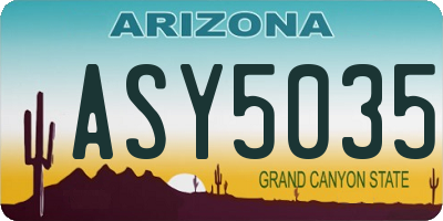 AZ license plate ASY5035