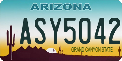 AZ license plate ASY5042