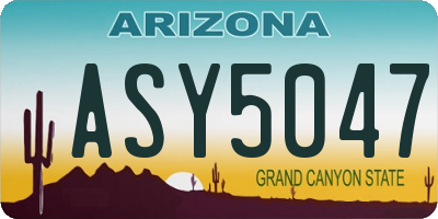 AZ license plate ASY5047