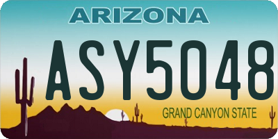 AZ license plate ASY5048
