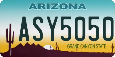 AZ license plate ASY5050