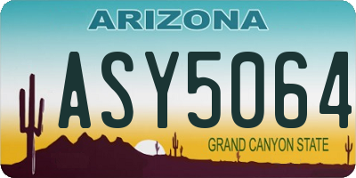 AZ license plate ASY5064