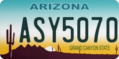 AZ license plate ASY5070