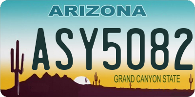 AZ license plate ASY5082
