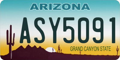 AZ license plate ASY5091