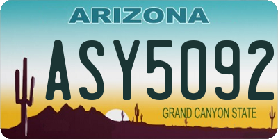 AZ license plate ASY5092