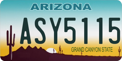 AZ license plate ASY5115
