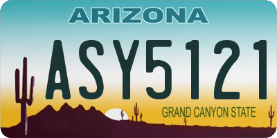 AZ license plate ASY5121