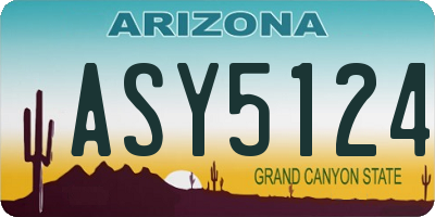 AZ license plate ASY5124