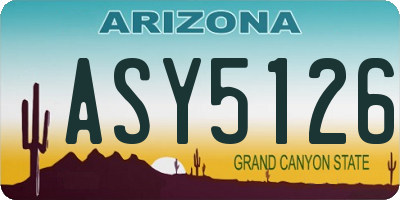 AZ license plate ASY5126