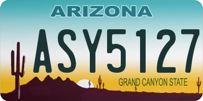 AZ license plate ASY5127
