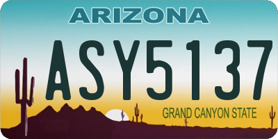 AZ license plate ASY5137