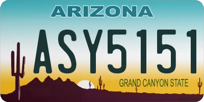 AZ license plate ASY5151
