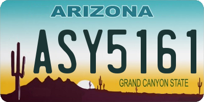 AZ license plate ASY5161