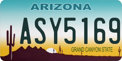 AZ license plate ASY5169