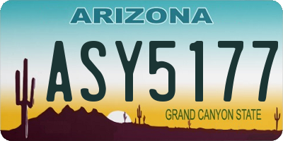 AZ license plate ASY5177