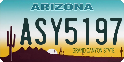 AZ license plate ASY5197