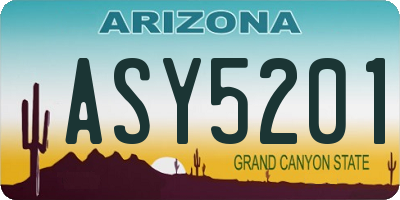 AZ license plate ASY5201