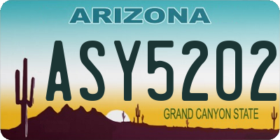 AZ license plate ASY5202