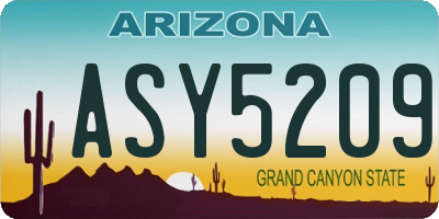 AZ license plate ASY5209