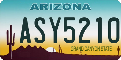 AZ license plate ASY5210