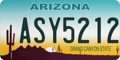 AZ license plate ASY5212