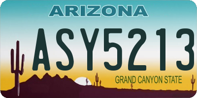 AZ license plate ASY5213