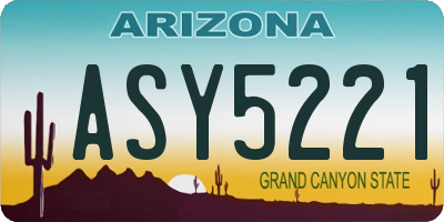 AZ license plate ASY5221