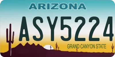 AZ license plate ASY5224