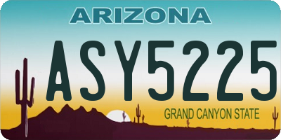 AZ license plate ASY5225