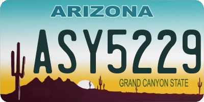 AZ license plate ASY5229