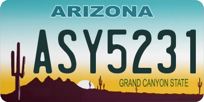 AZ license plate ASY5231