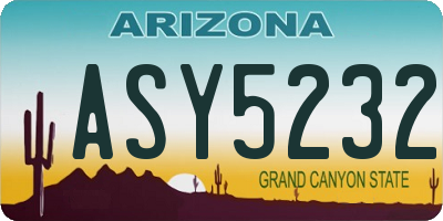 AZ license plate ASY5232