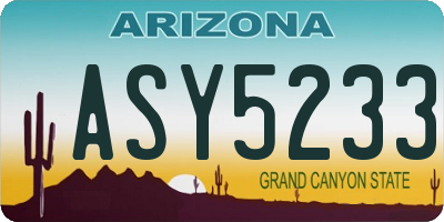 AZ license plate ASY5233
