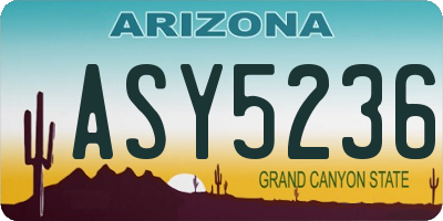 AZ license plate ASY5236