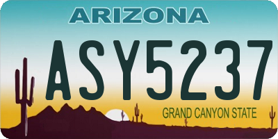 AZ license plate ASY5237